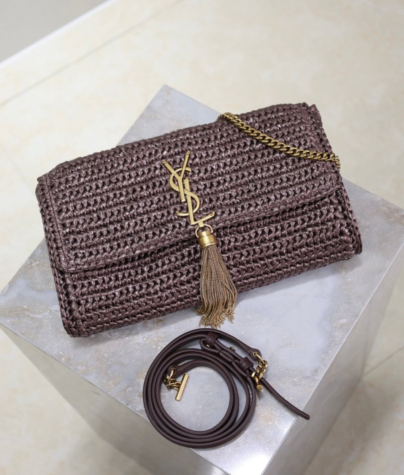 Raffia Chain Bag
