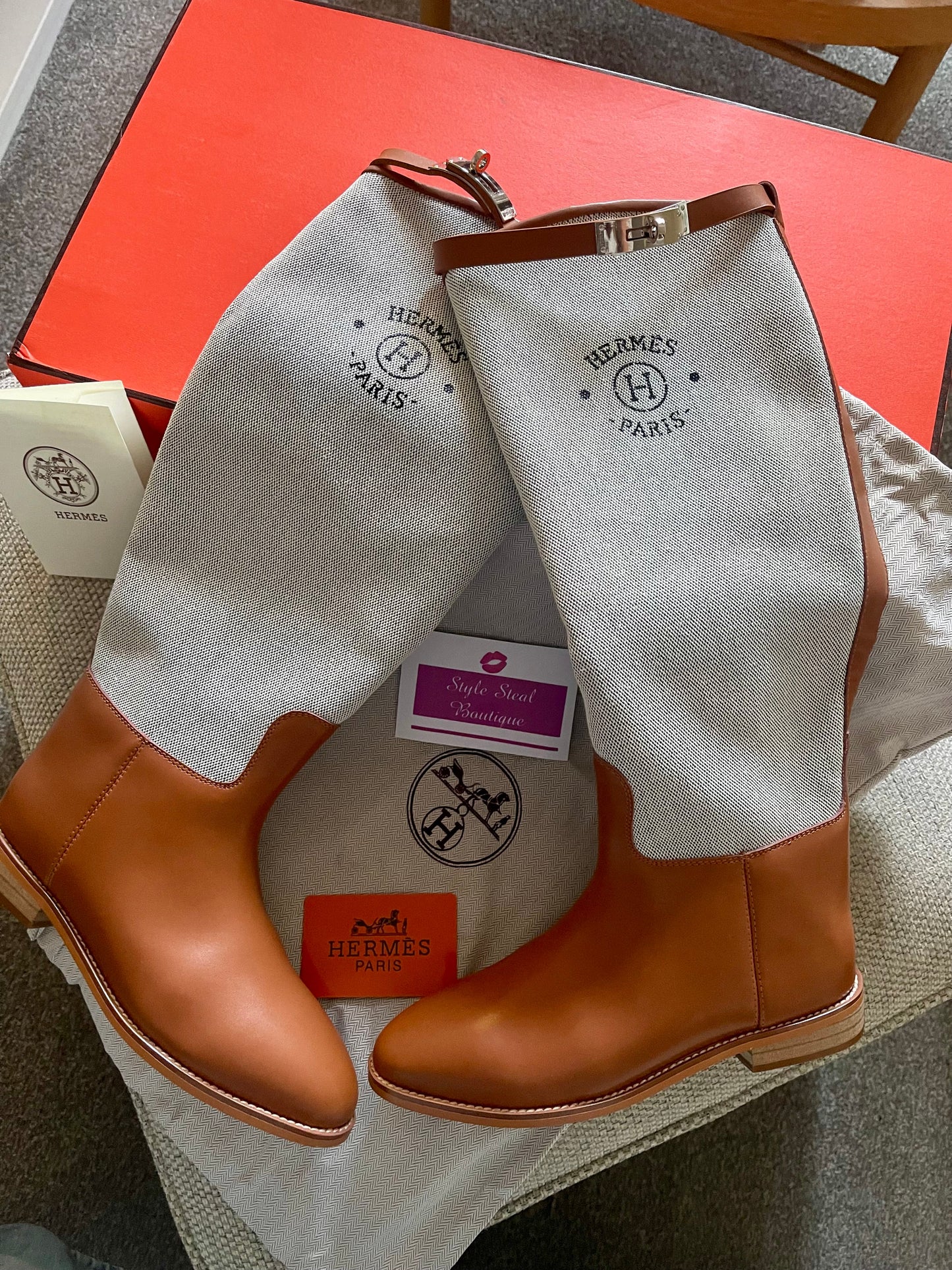 Leather Canvas Boots
