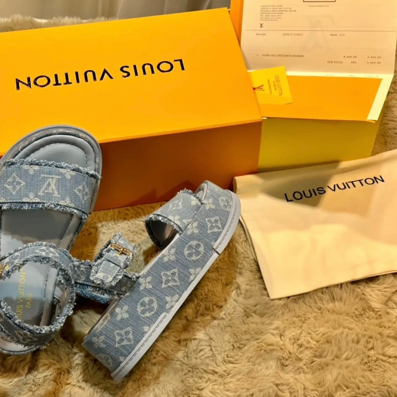 Denim Flatform Sandals