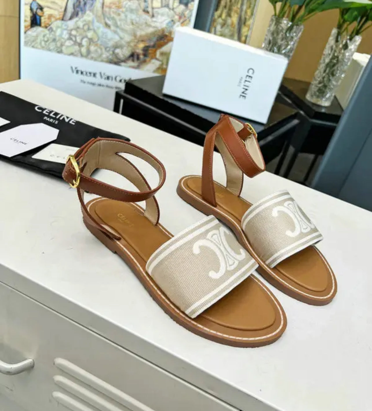 Embroidered Sandals