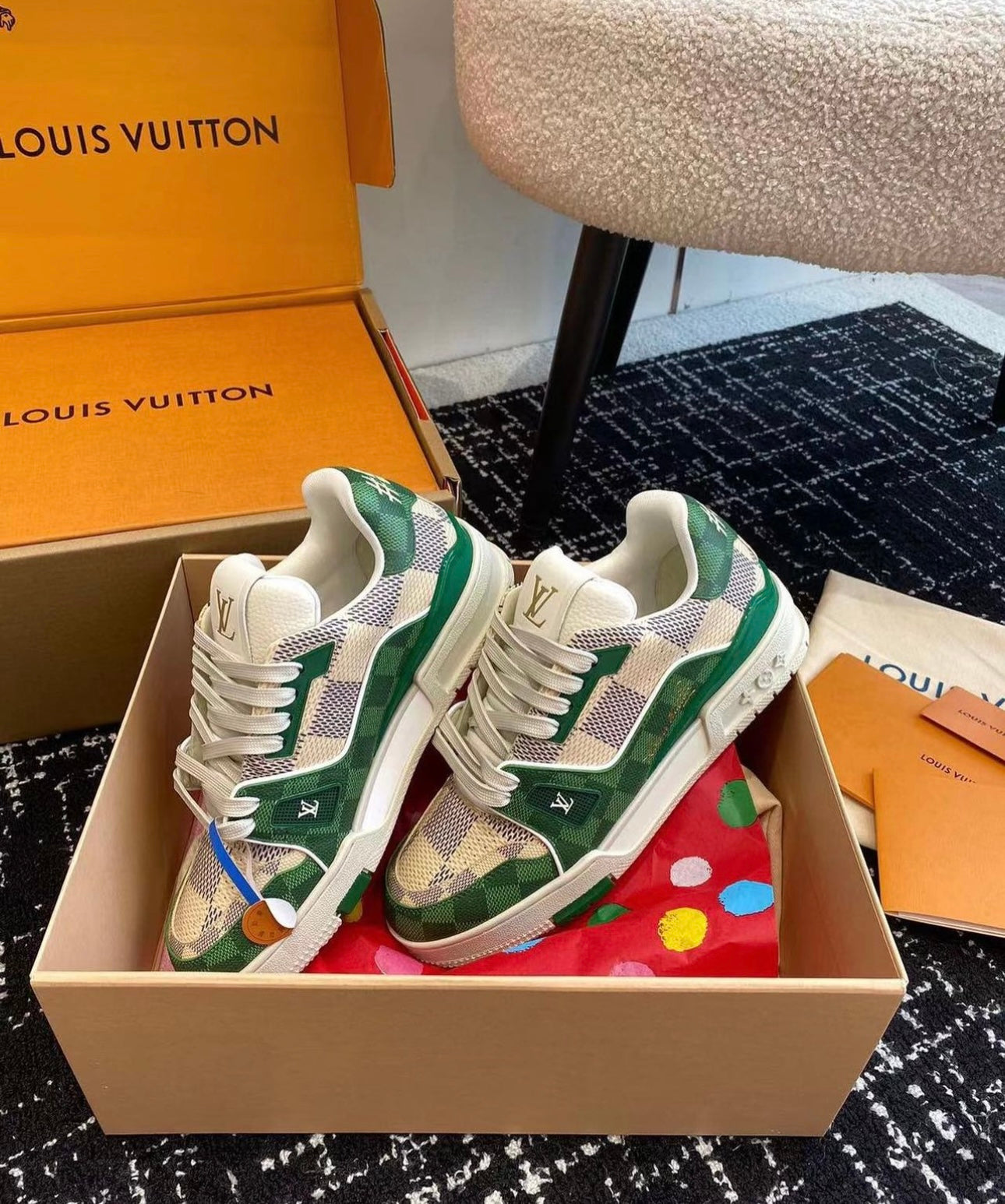 Damier Azur Trainers