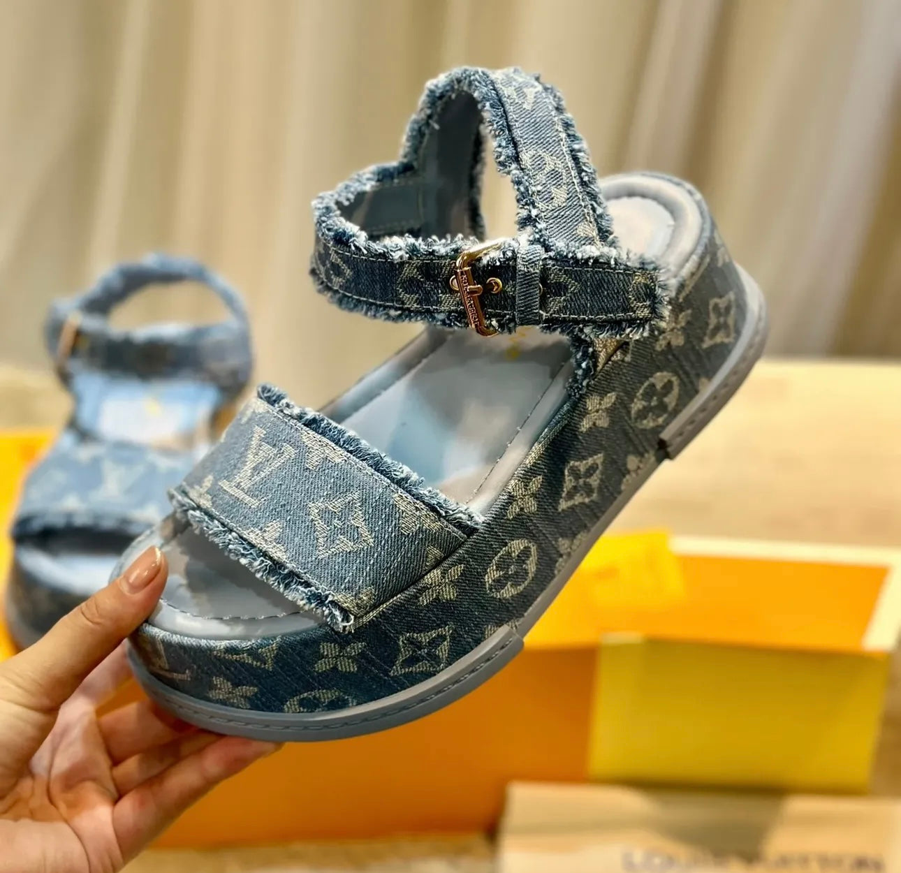 Denim Flatform Sandals