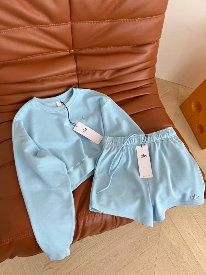 Baby blue Shorts Matching set