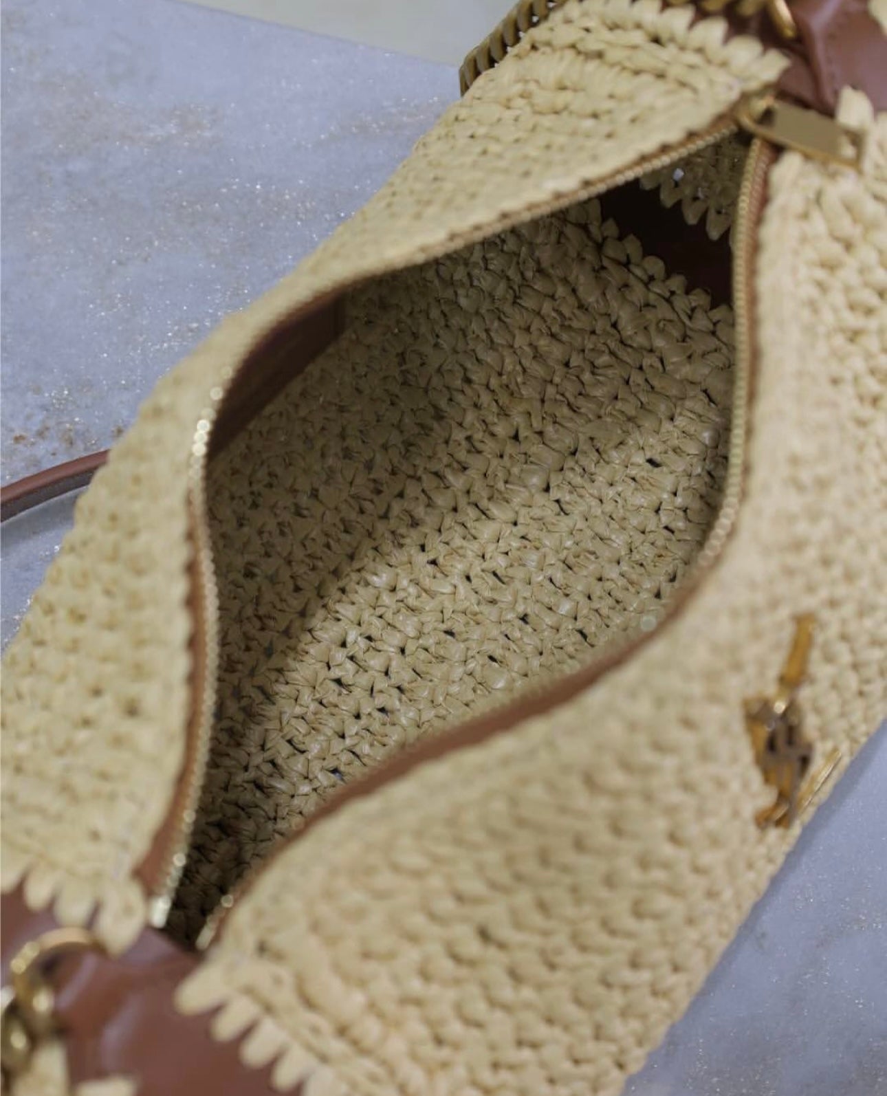 Cassandre Raffia Tube Bag