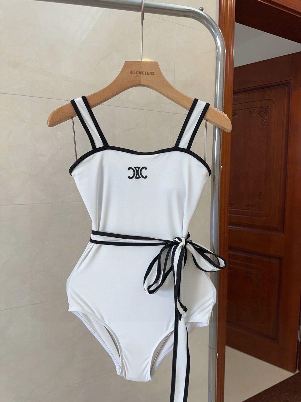 White & black swimsuit