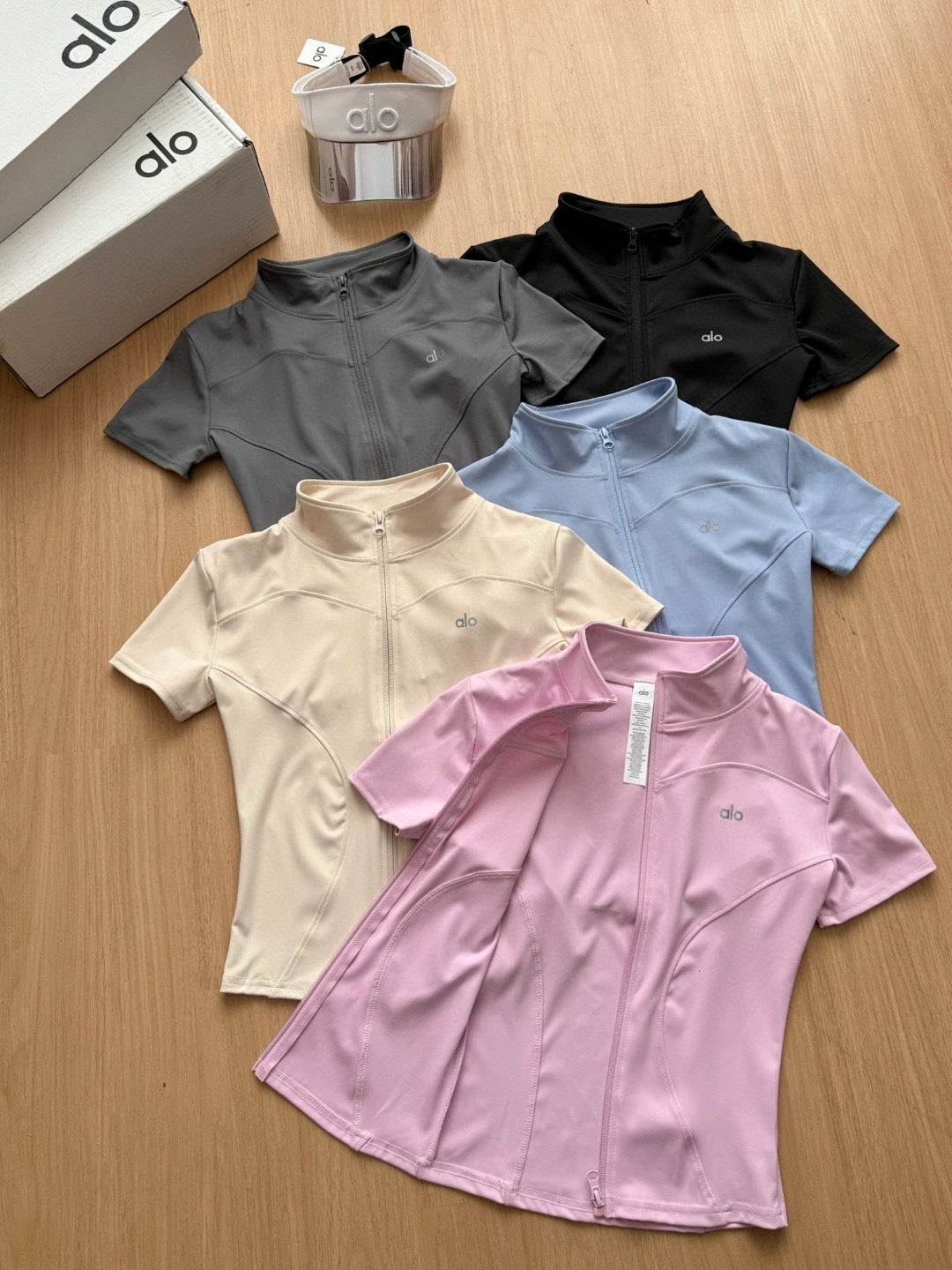 Short Sleeved Zip Up