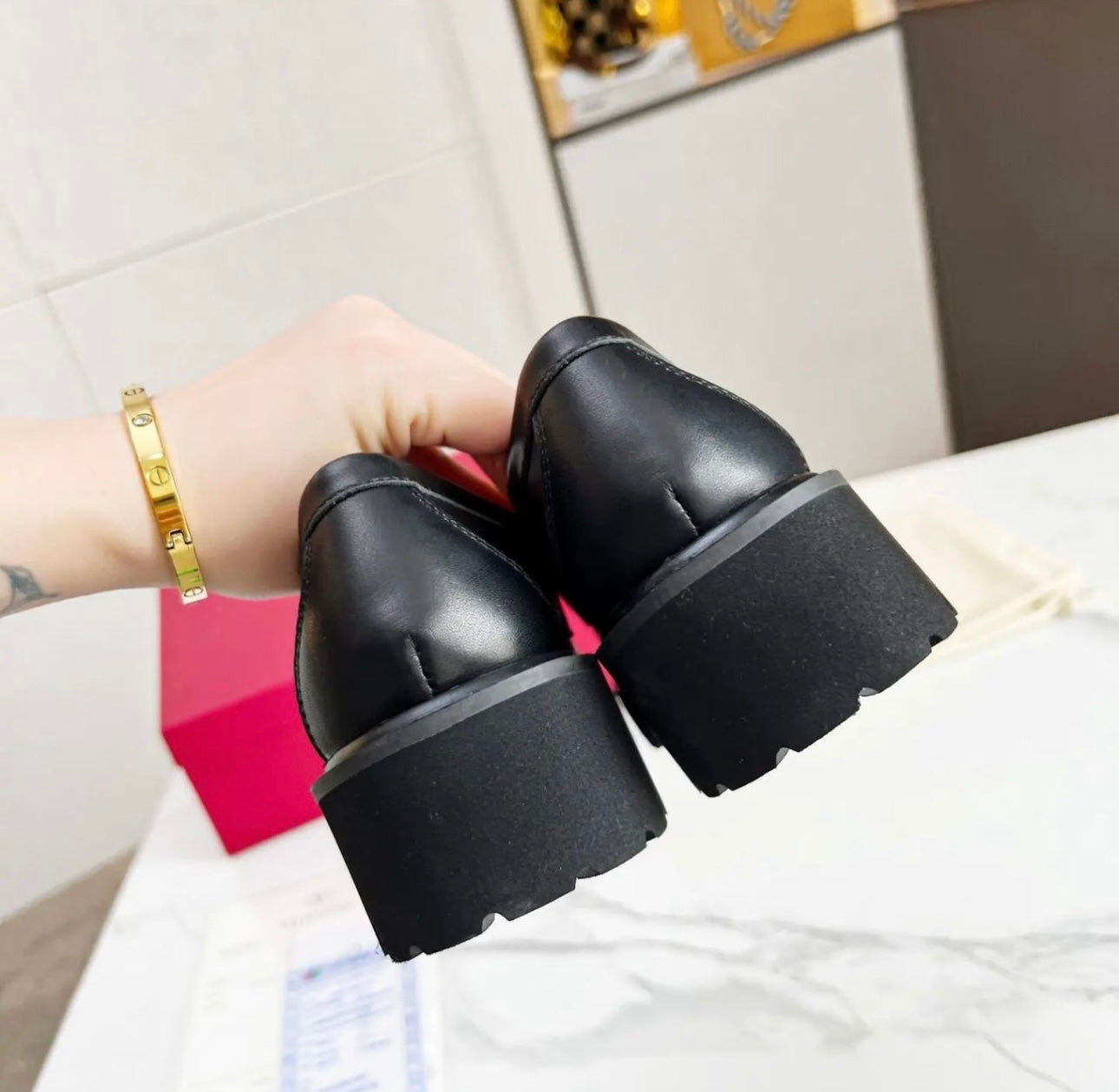 V Logo Loafers
