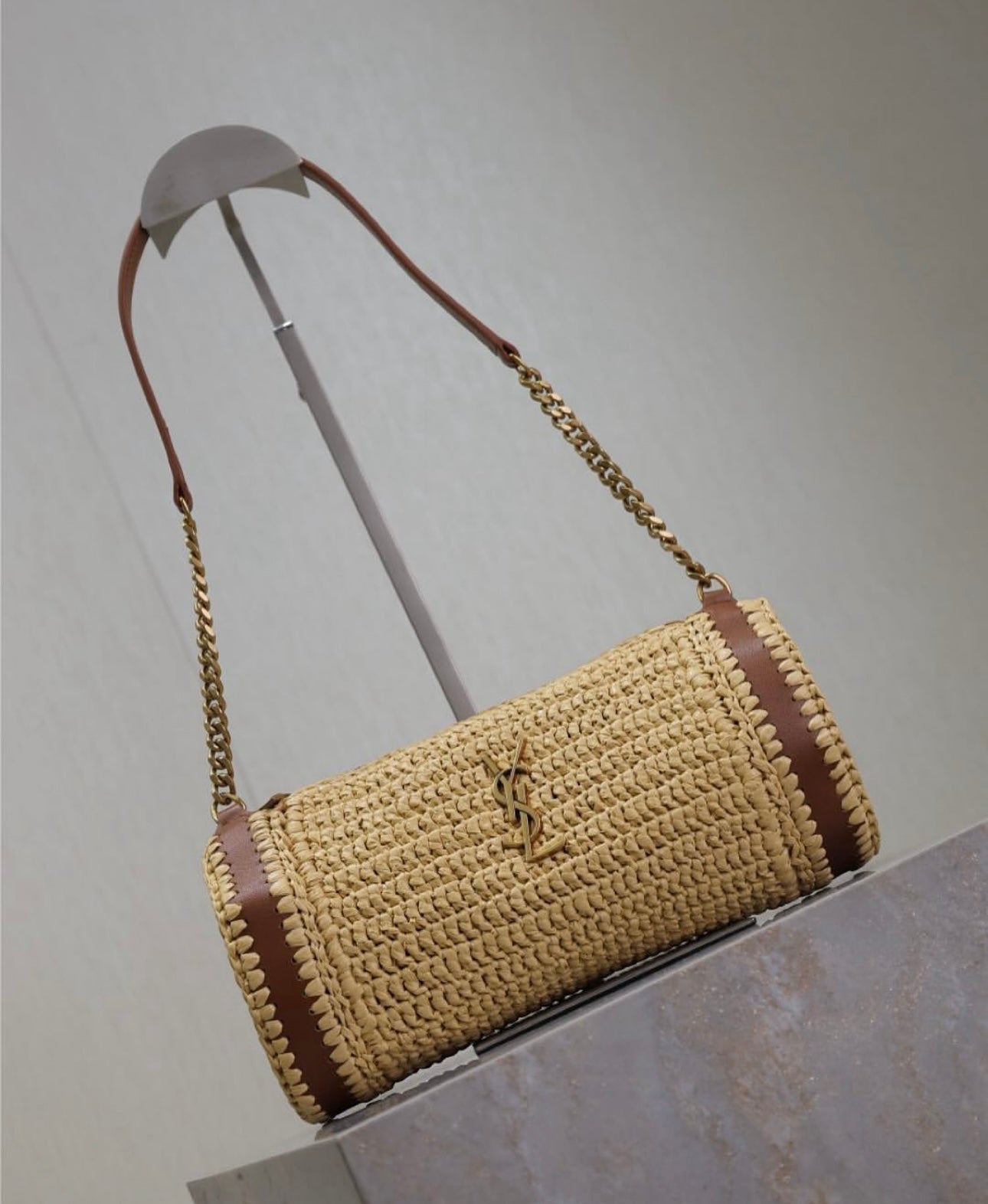 Cassandre Raffia Tube Bag