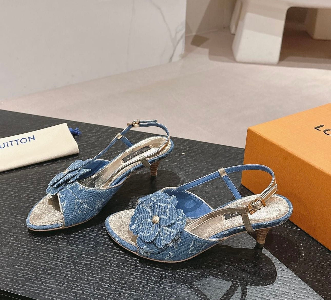 Denim Slingbacks