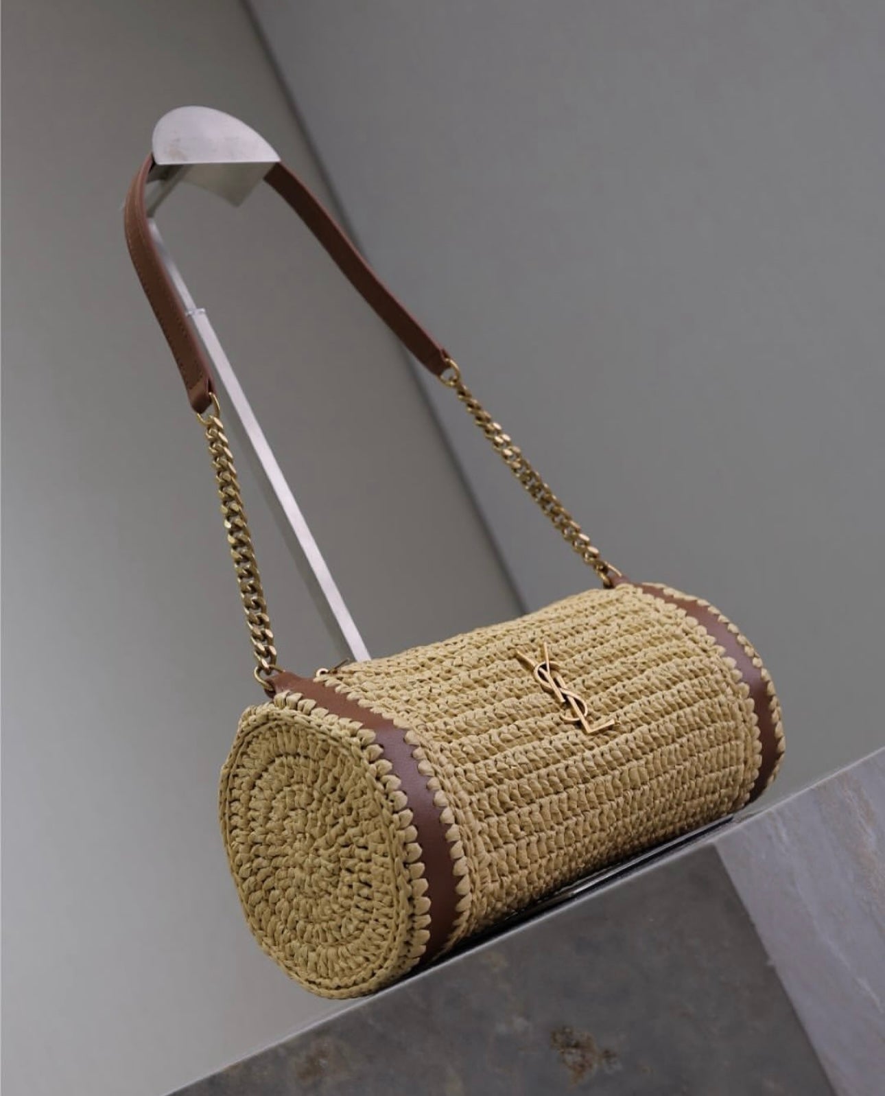 Cassandre Raffia Tube Bag