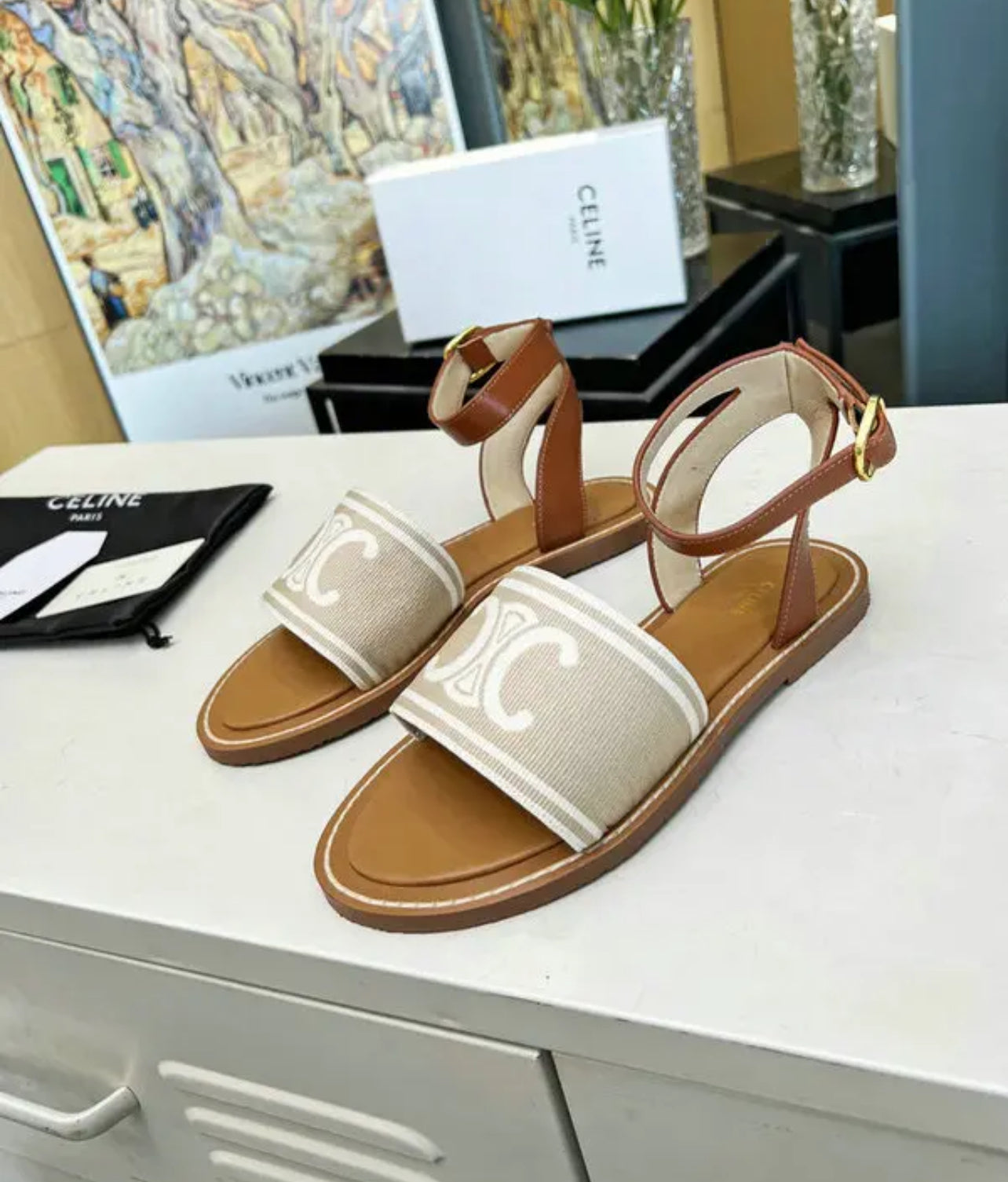 Embroidered Sandals