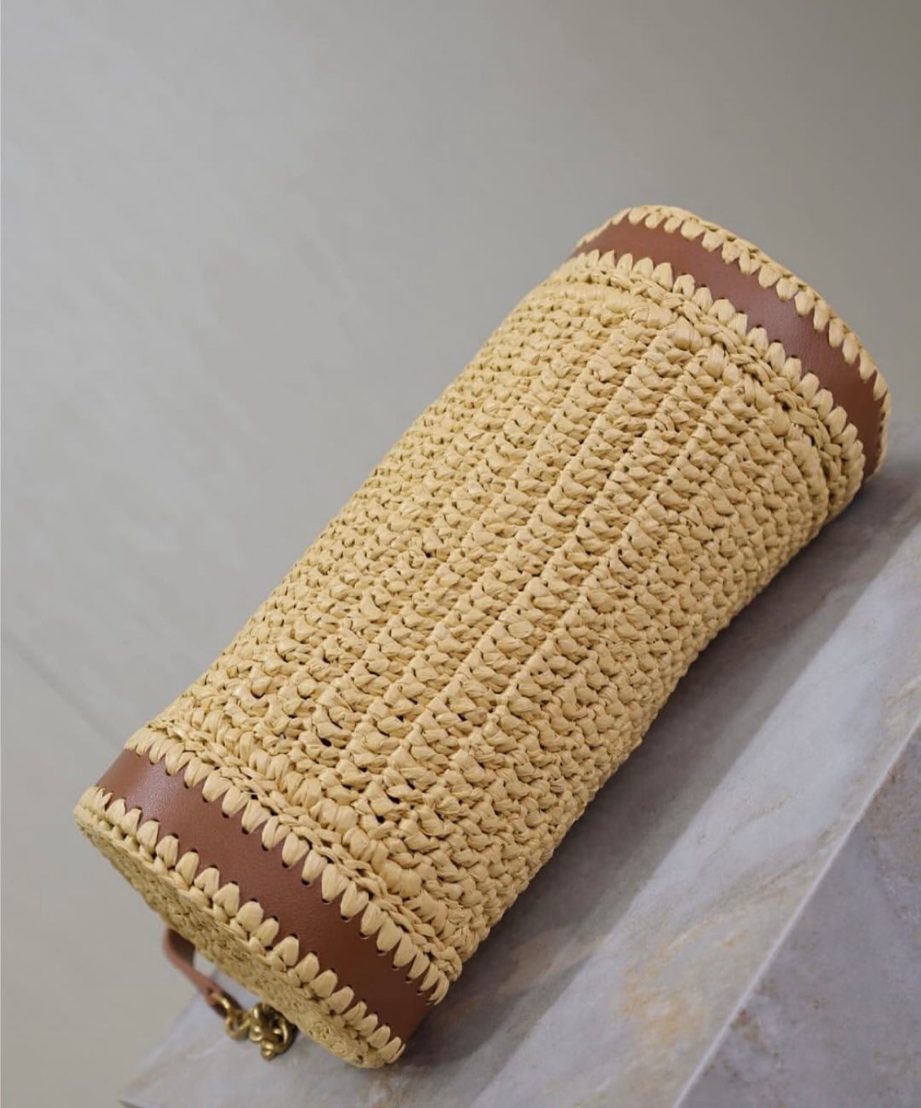 Cassandre Raffia Tube Bag