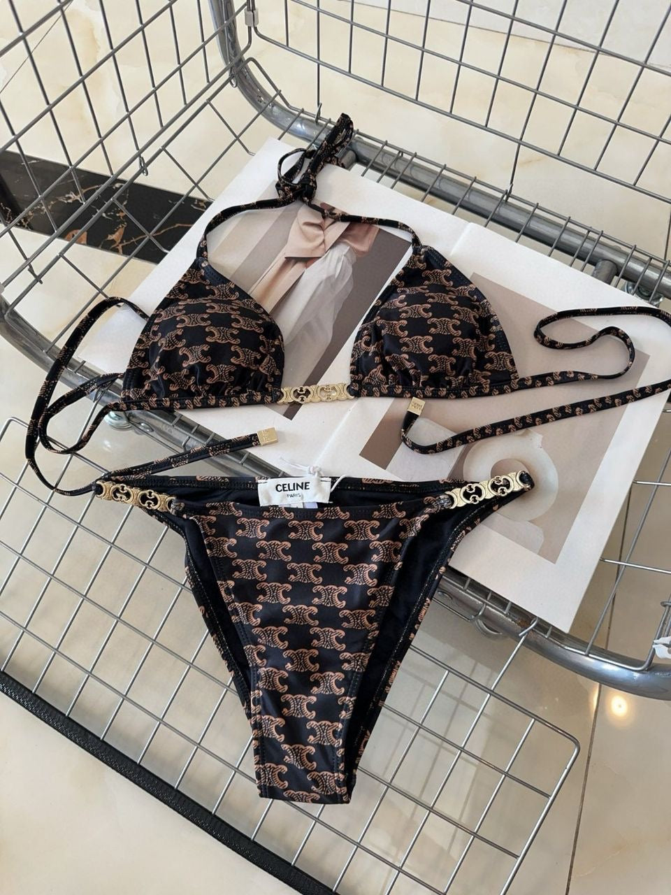 Brown & black bikini