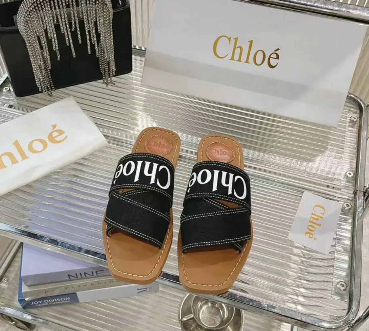 Woody Denim Mules
