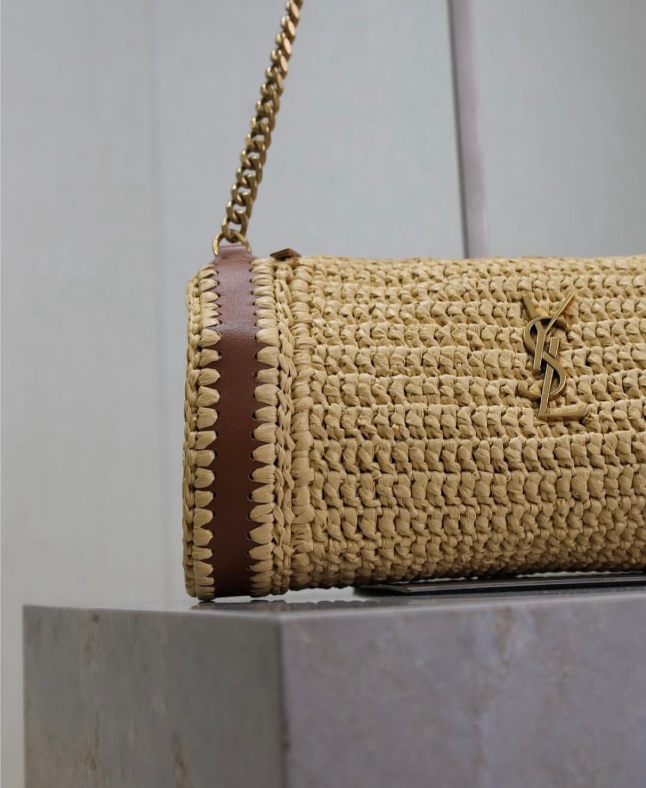Cassandre Raffia Tube Bag
