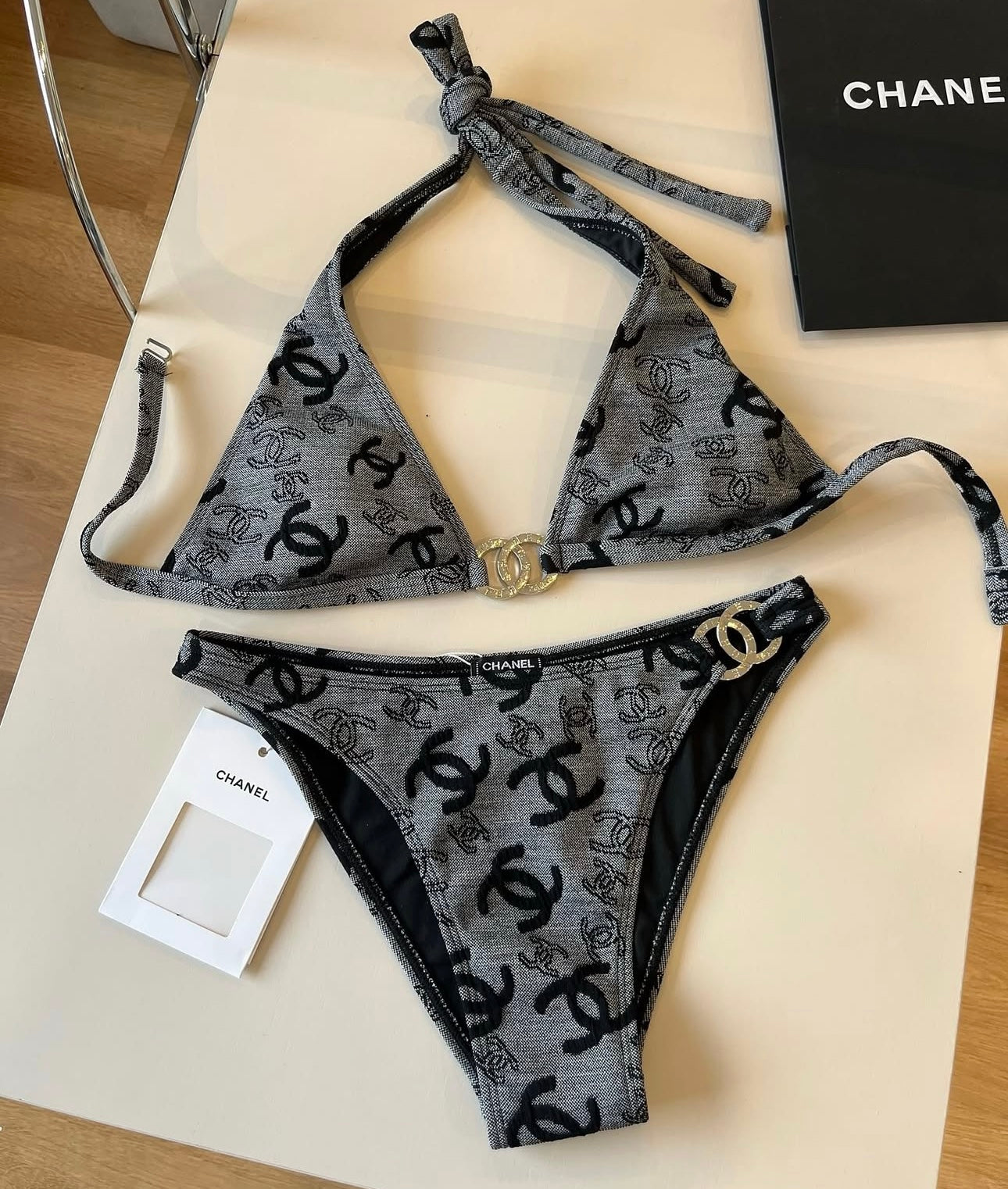 Grey & black bikini