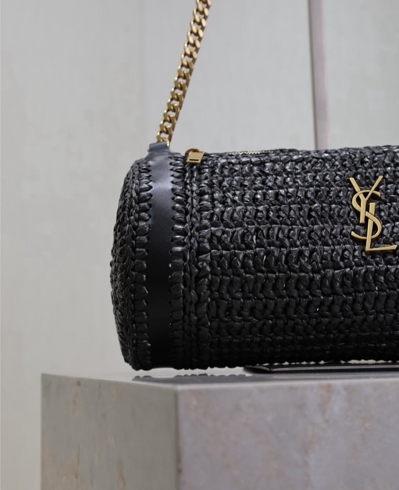 Cassandre Raffia Tube Bag