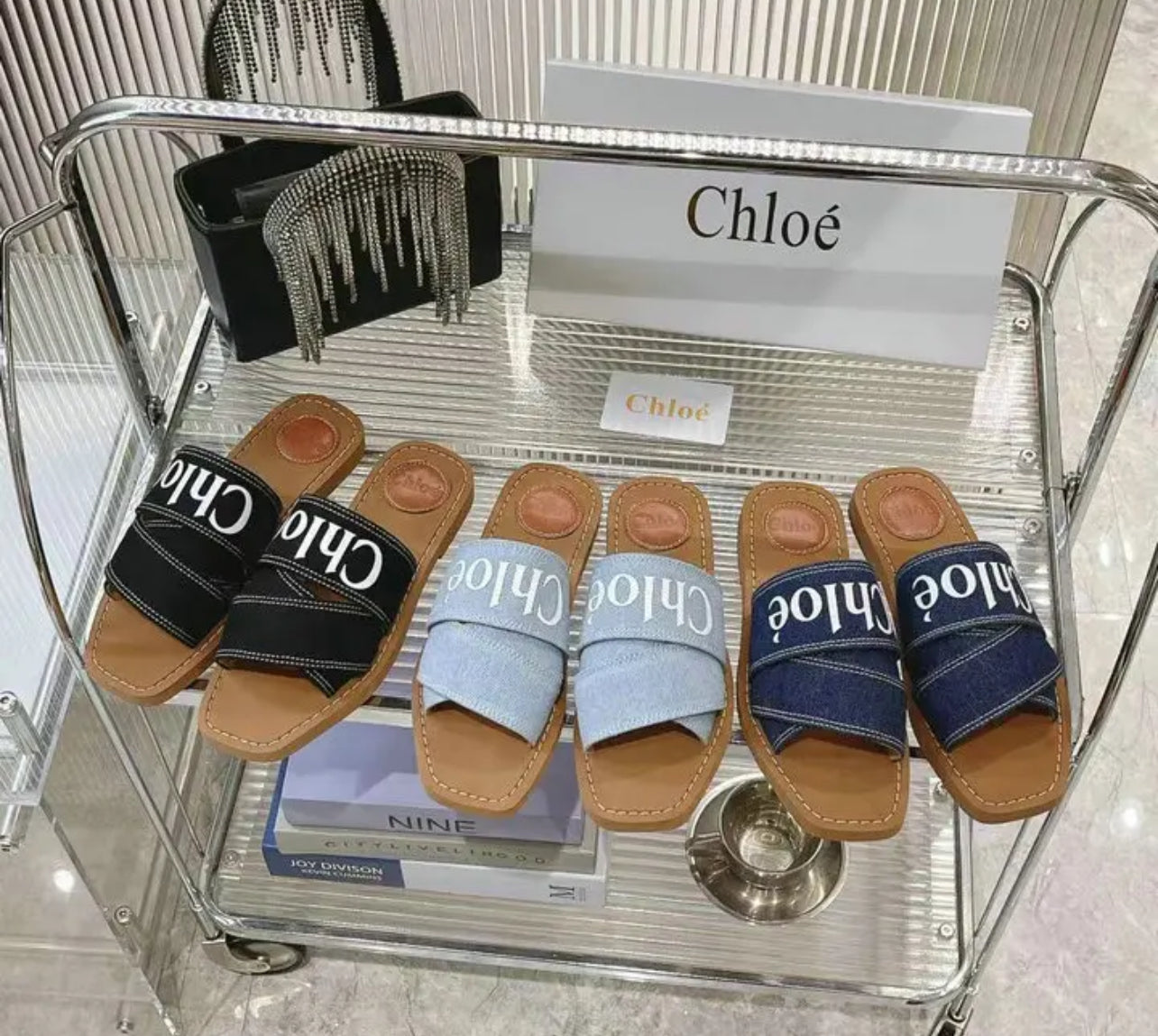 Woody Denim Mules