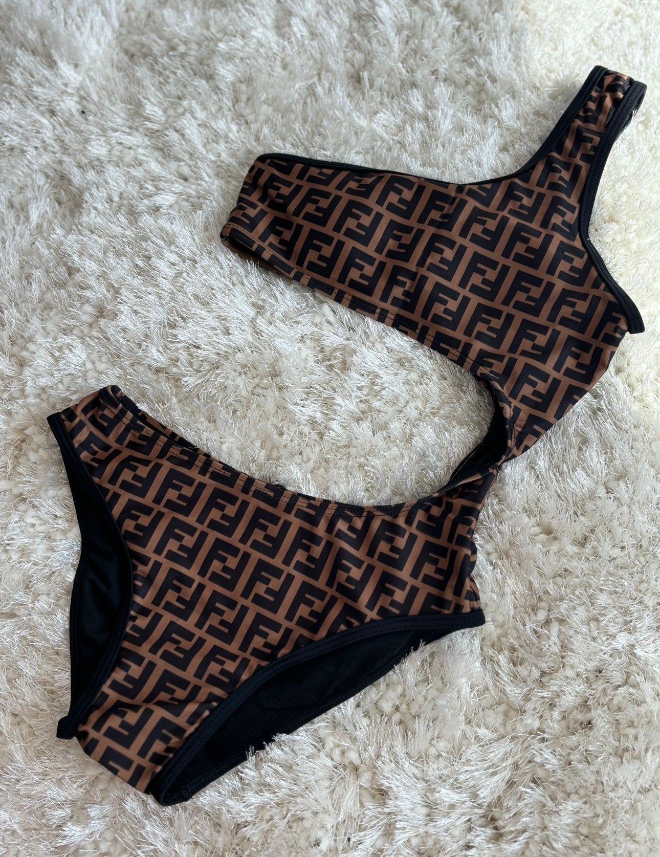 Brown cut out swimsuit