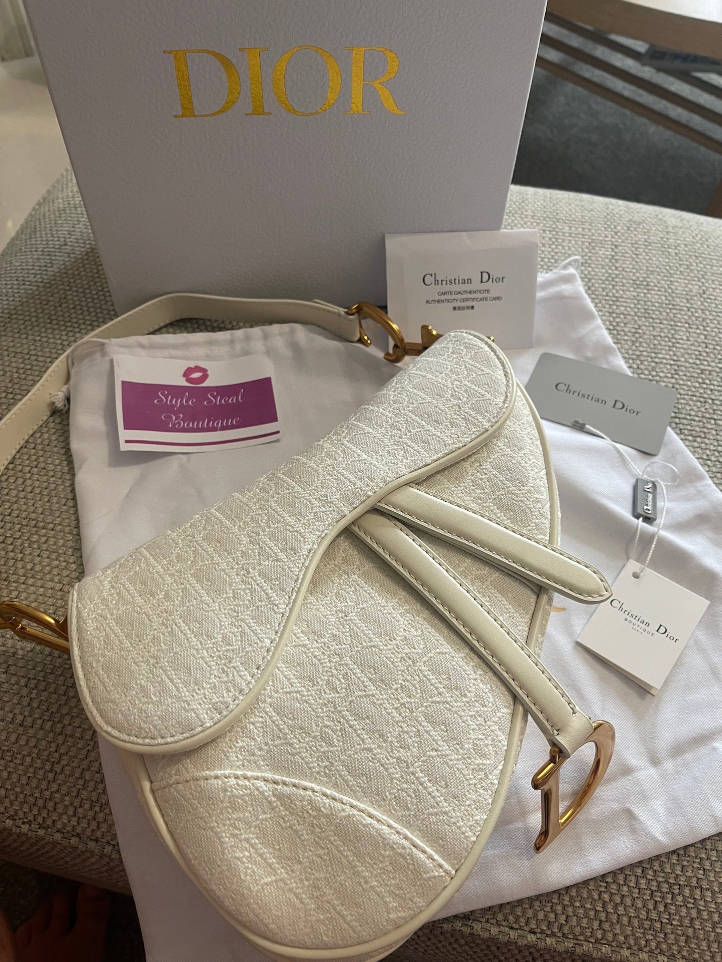 Saddle Bag White Oblique