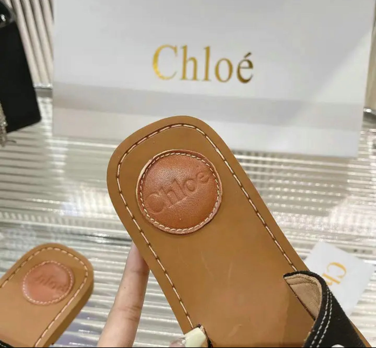 Woody Denim Mules