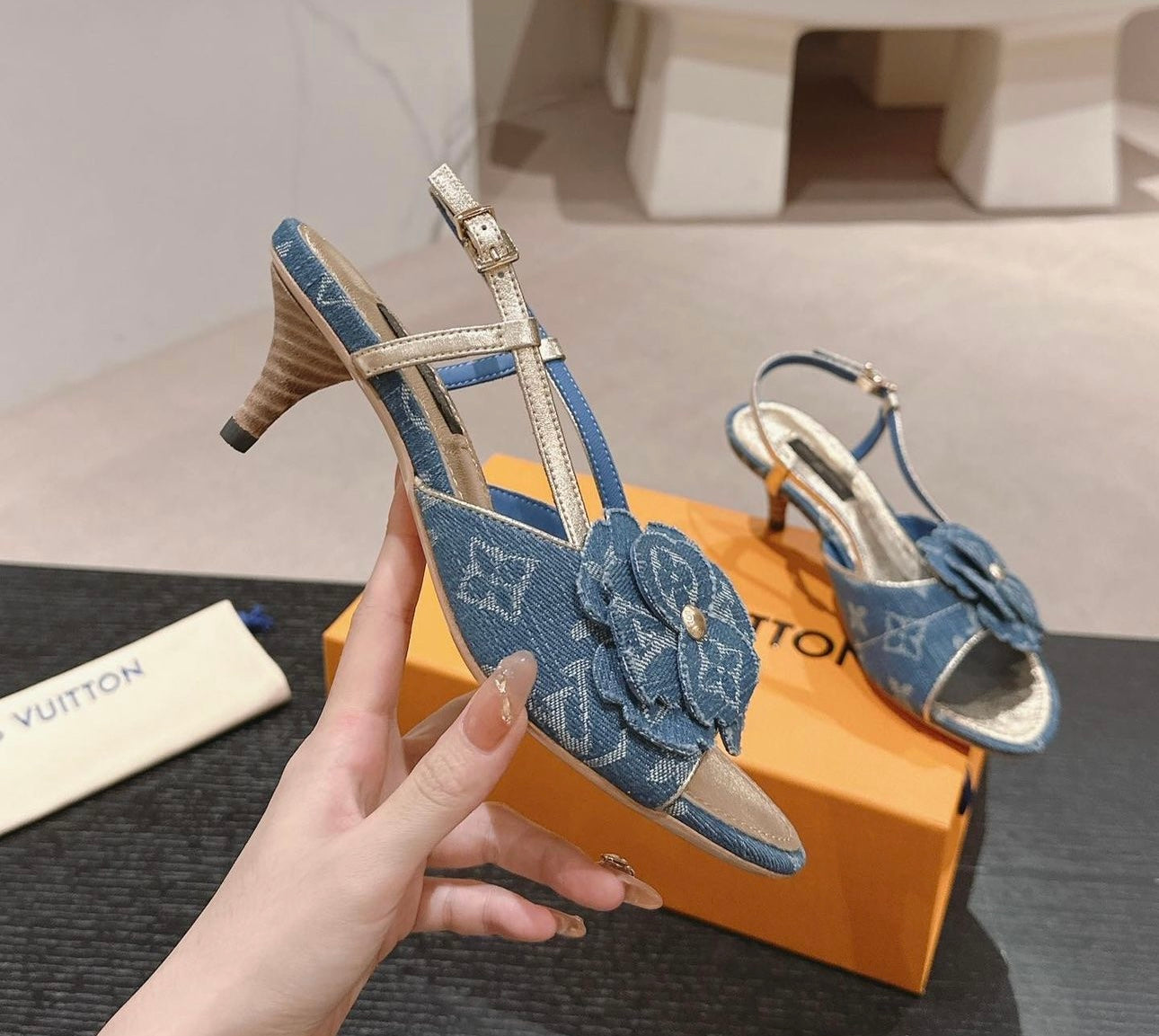 Denim Slingbacks