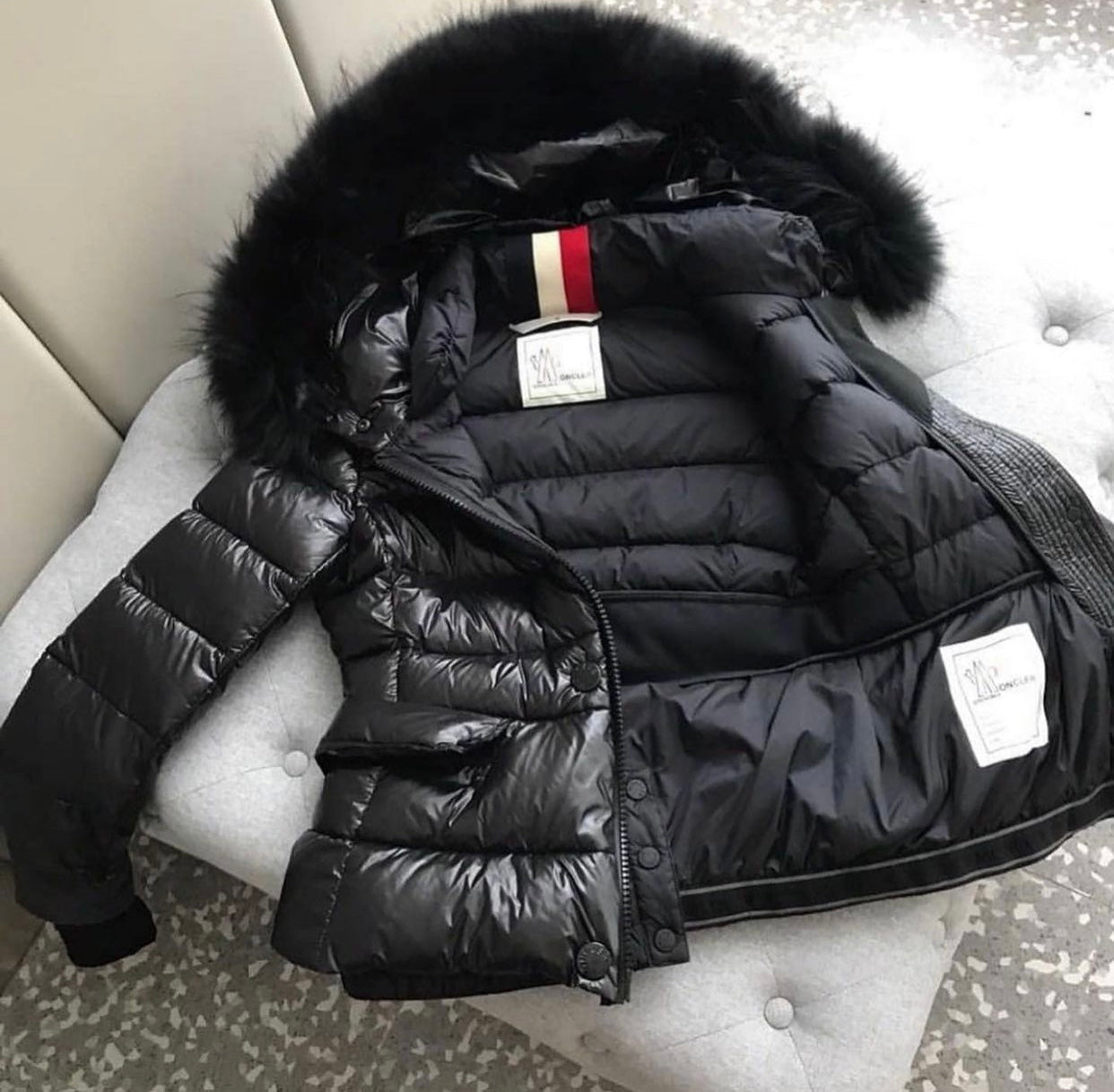 Black Fur Down Jacket