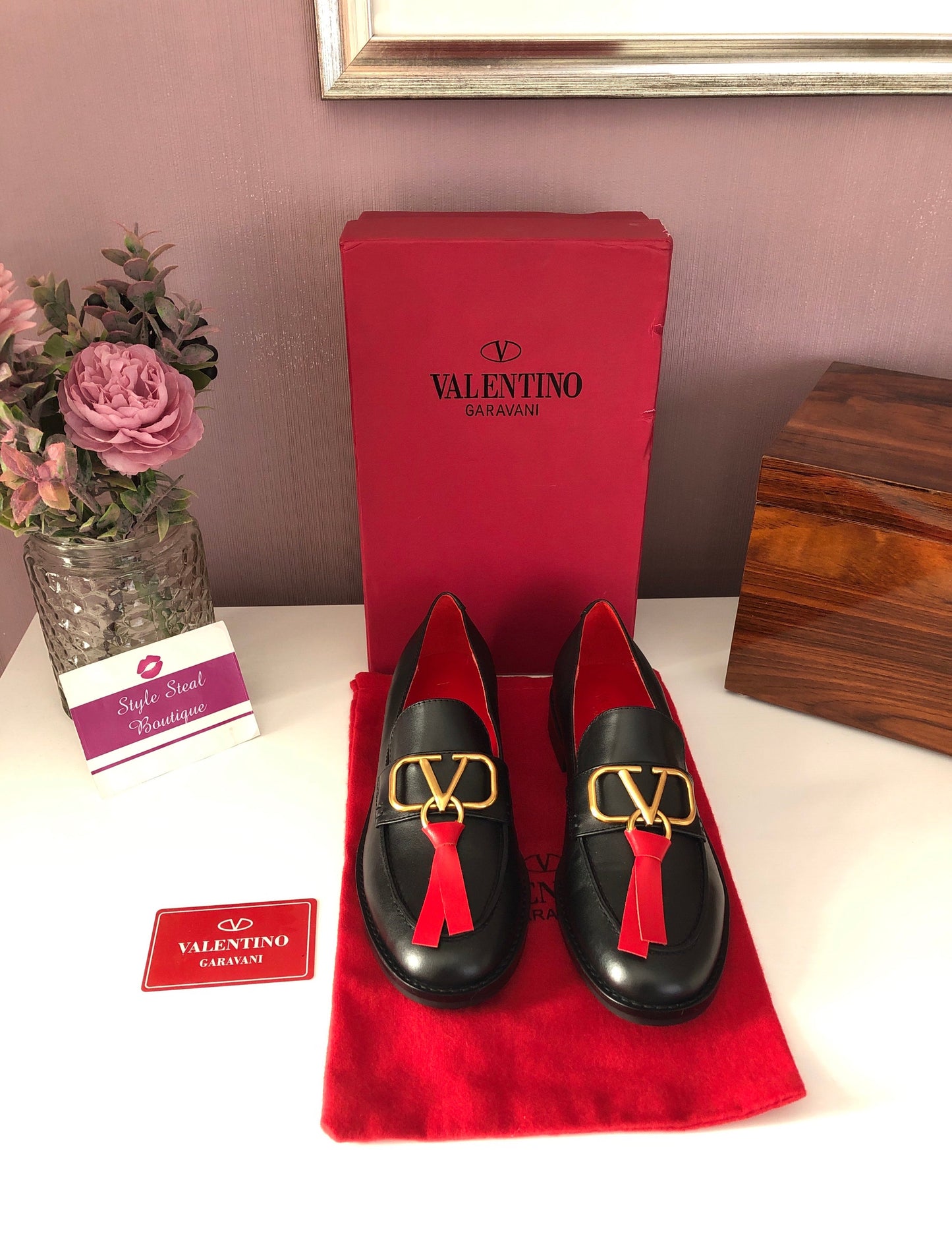 V Logo Loafers