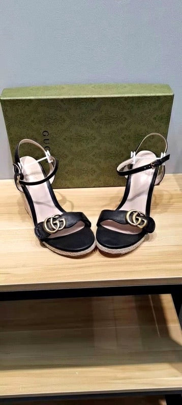 Leather Espadrille Wedges