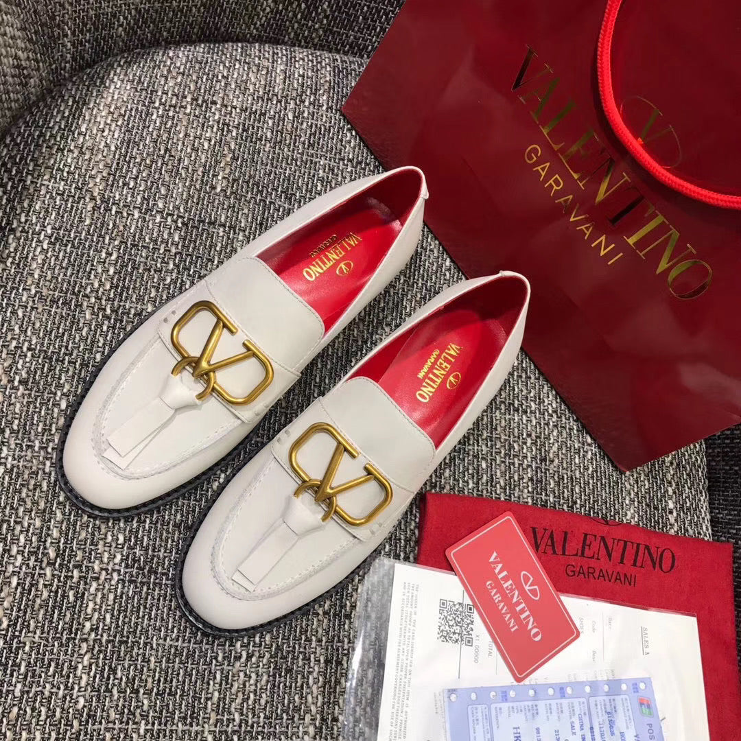 V Logo Loafers