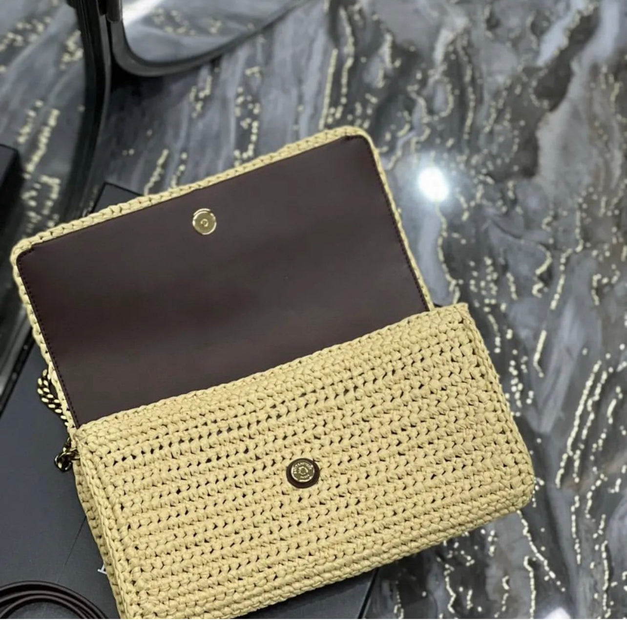Kate Raffia Tassel Chain Bag