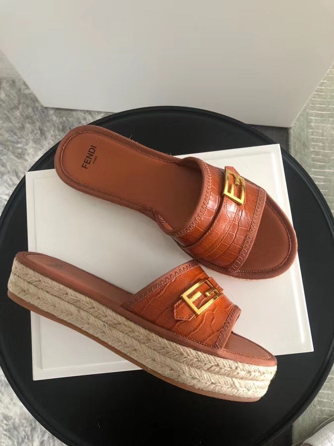 Logo Leather Espadrilles