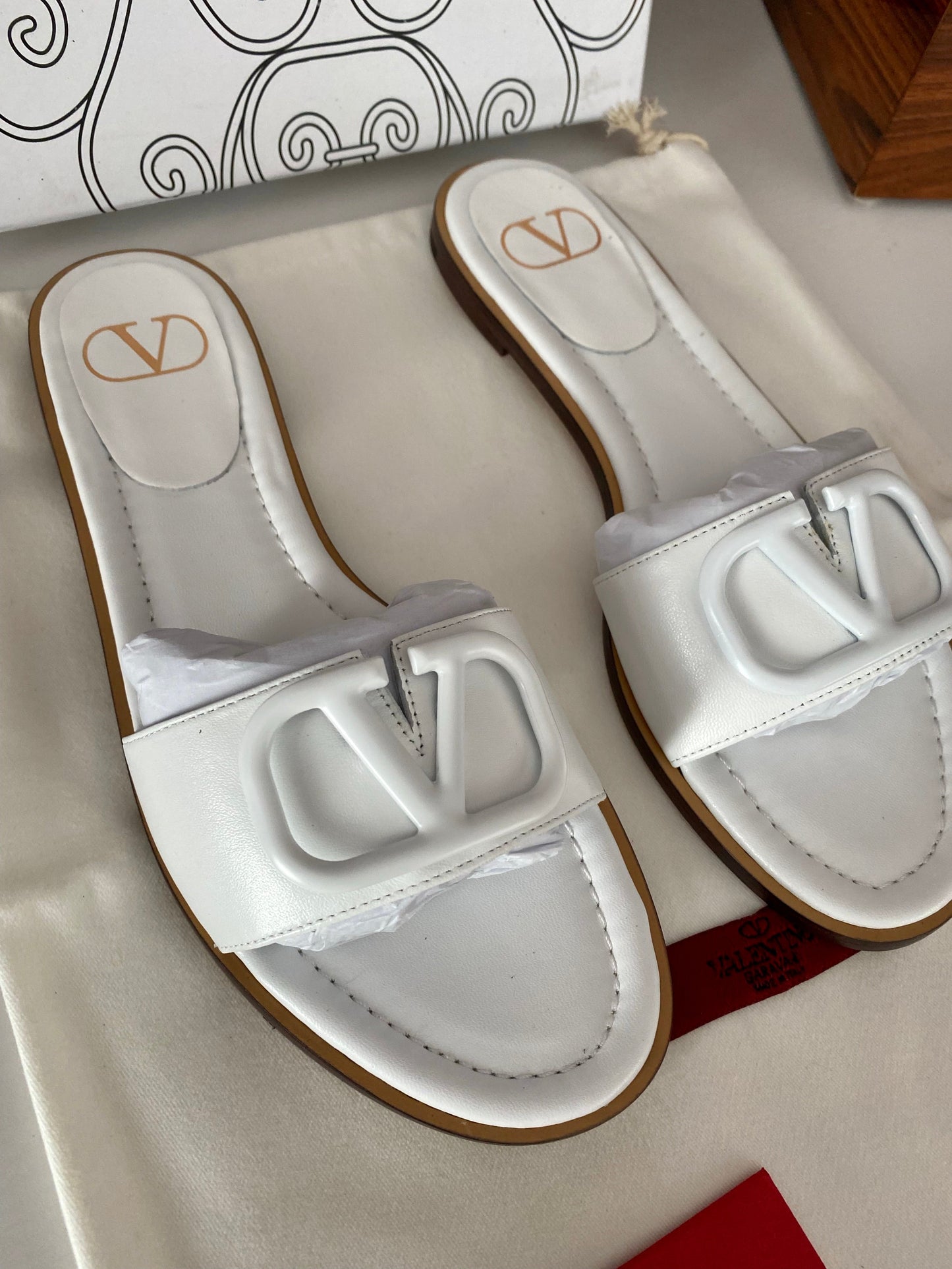 V Logo Sandals