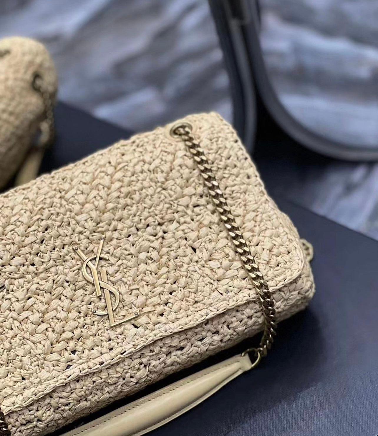 Jamie Raffia Chain Bag
