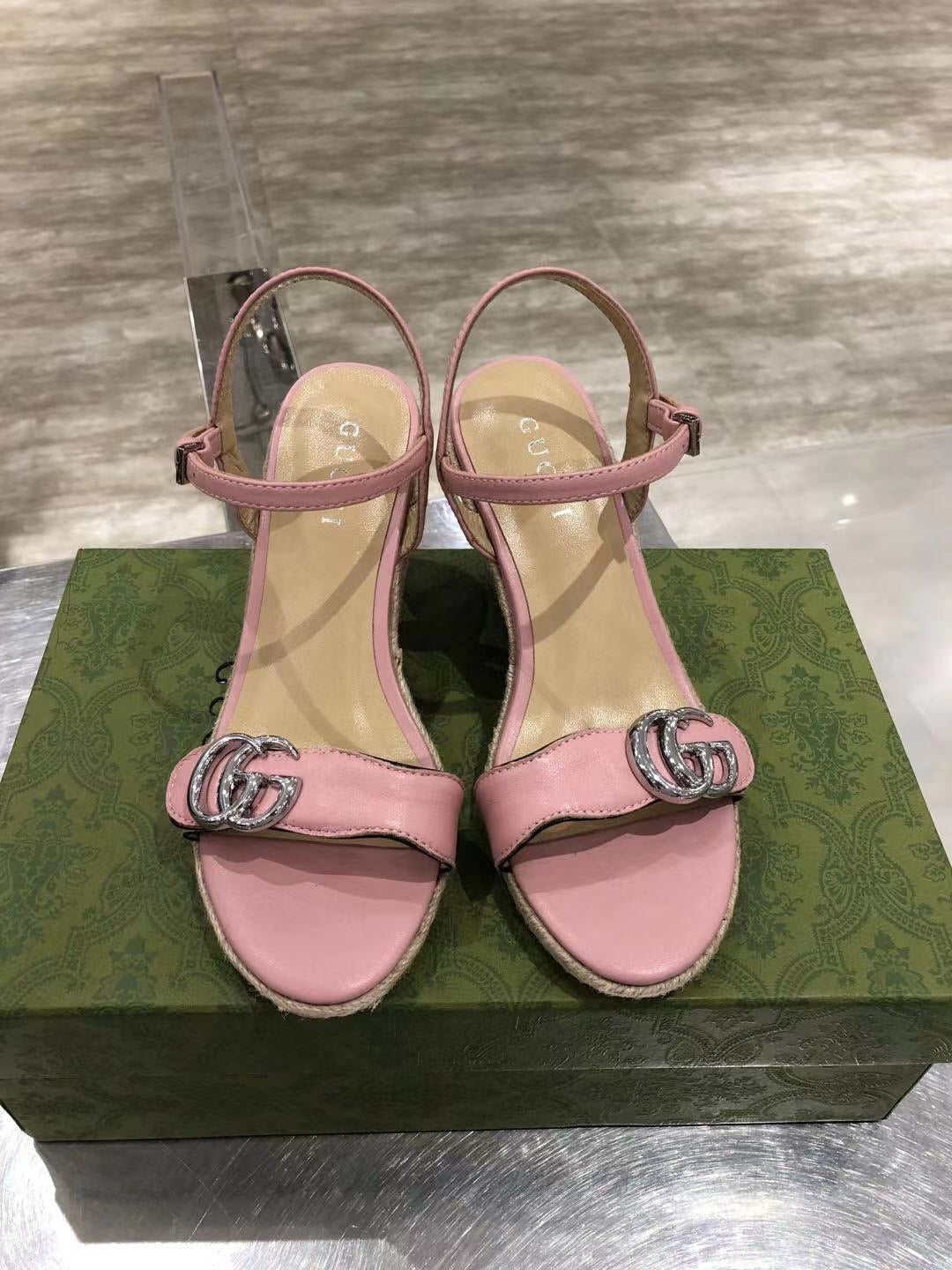 Leather Platform Espadrilles