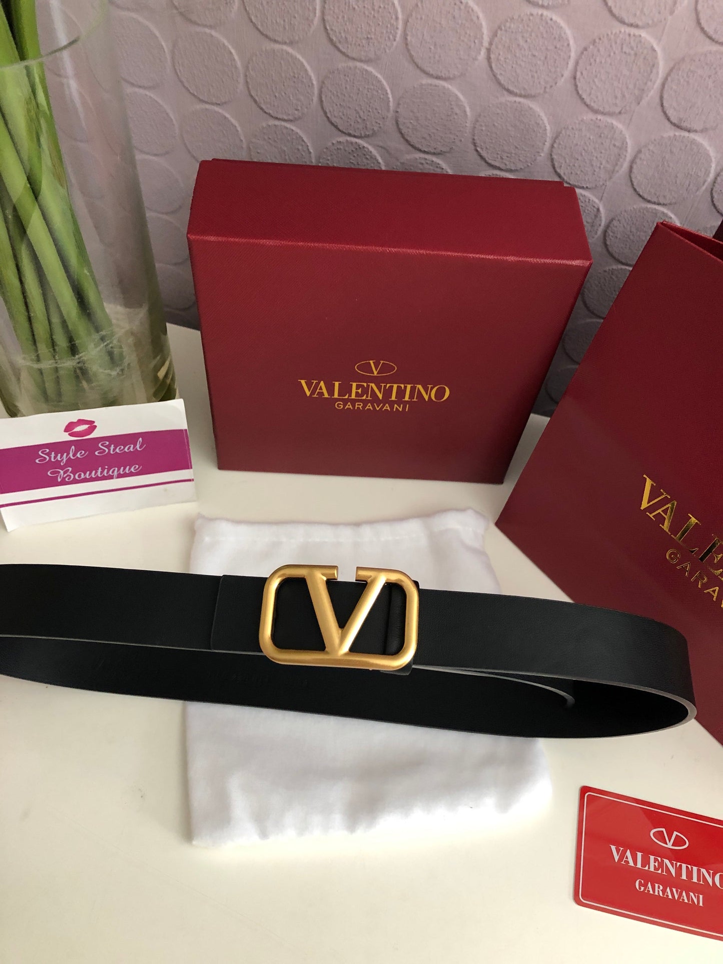 V Logo Belt