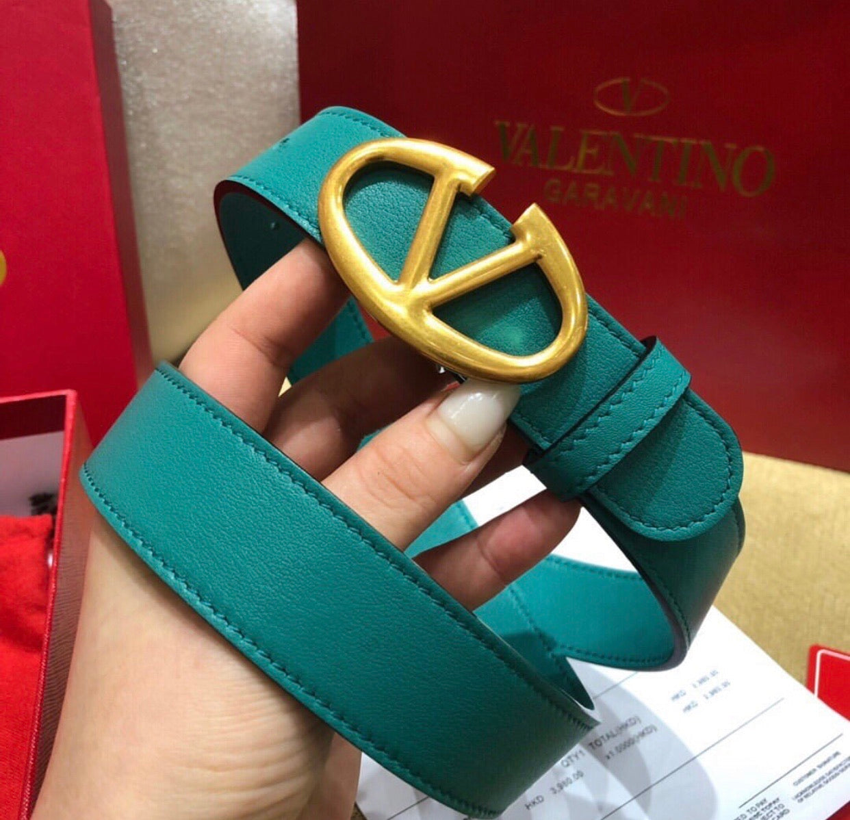 V Logo Belt