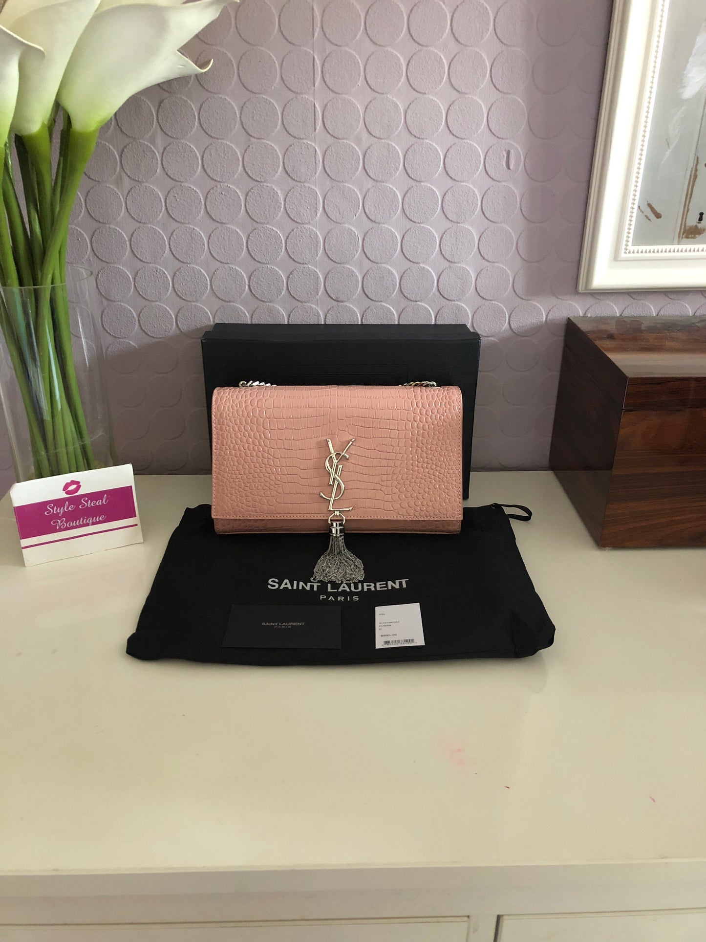 Kate Medium Embossed Tassel Bag