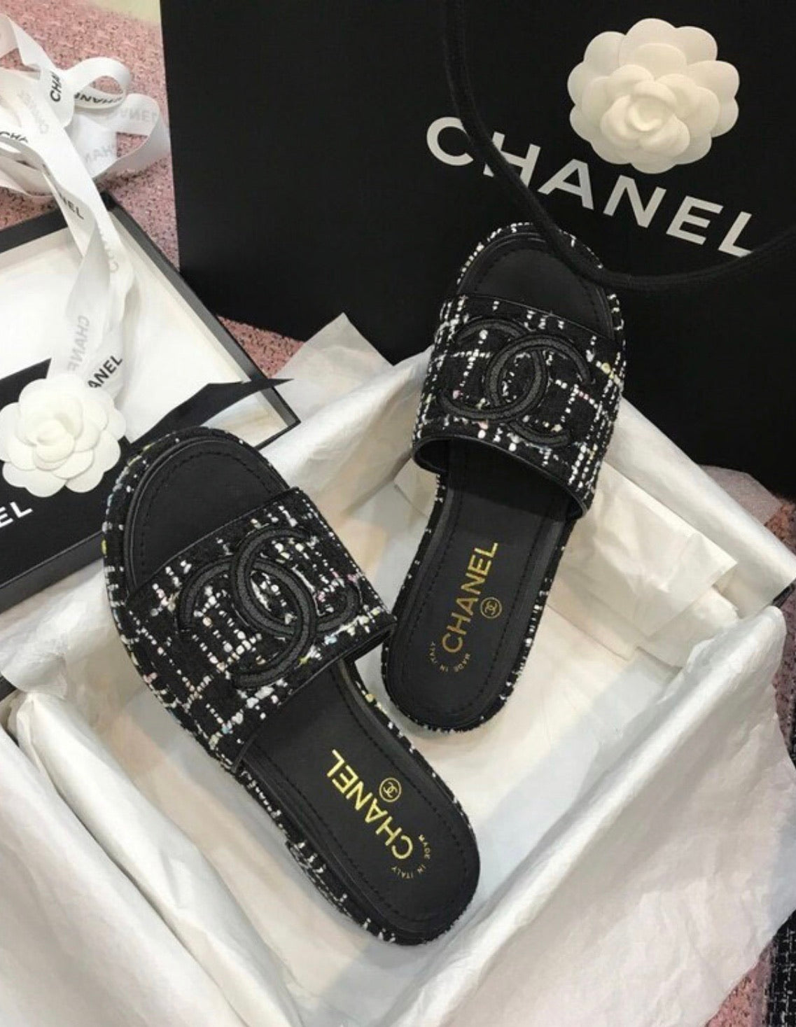 Tweed Sandals