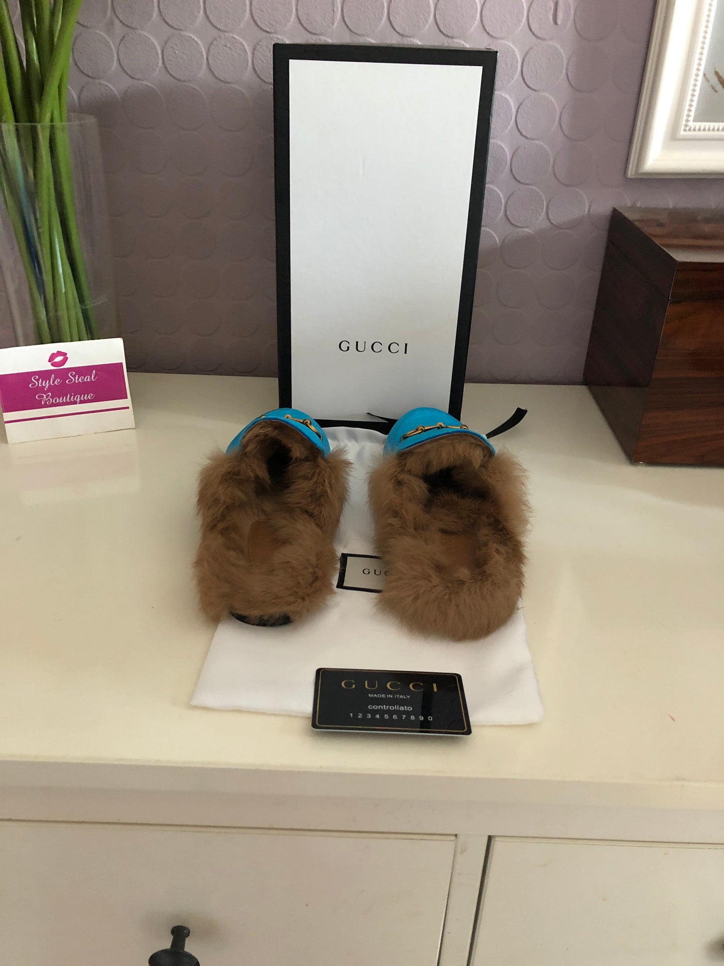 Princetown Velvet Fur Slippers