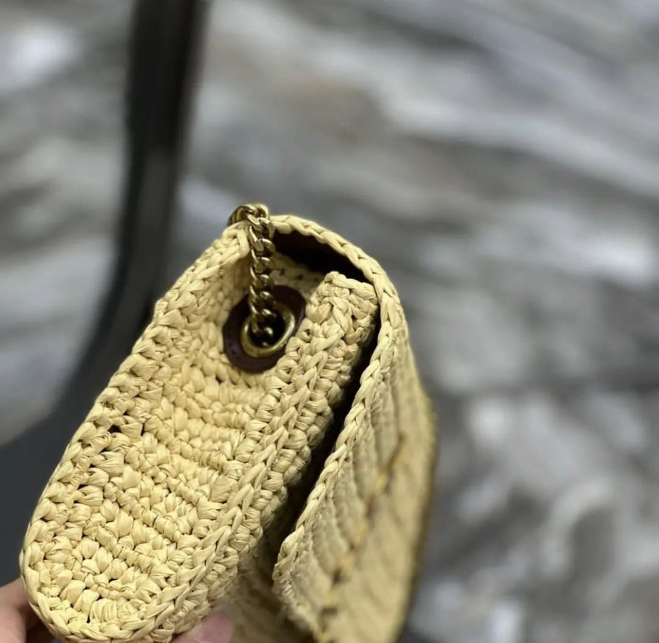 Kate Raffia Tassel Chain Bag