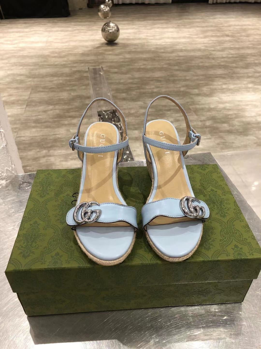 Leather Platform Espadrilles