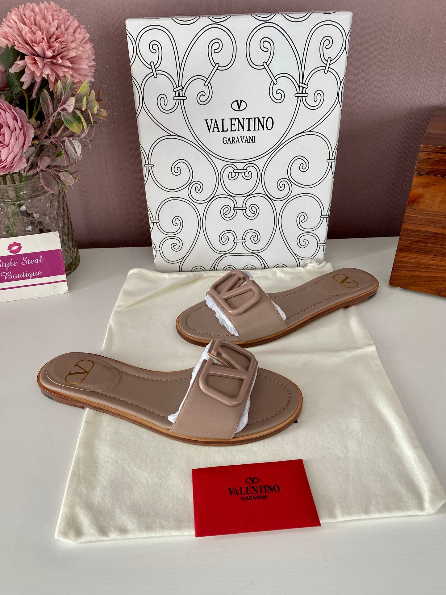 V Logo Sandals
