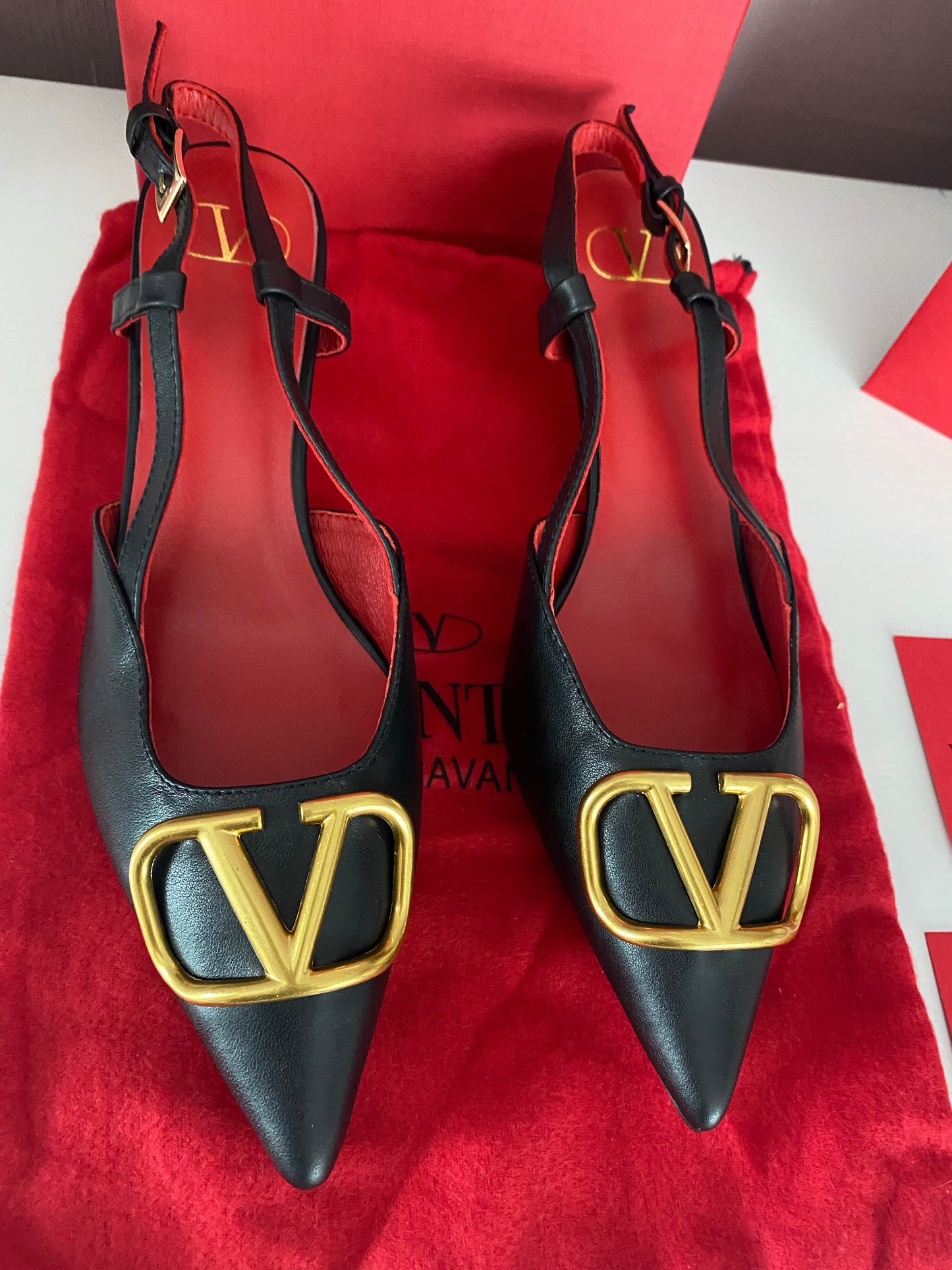 V Logo Slingback 4cm
