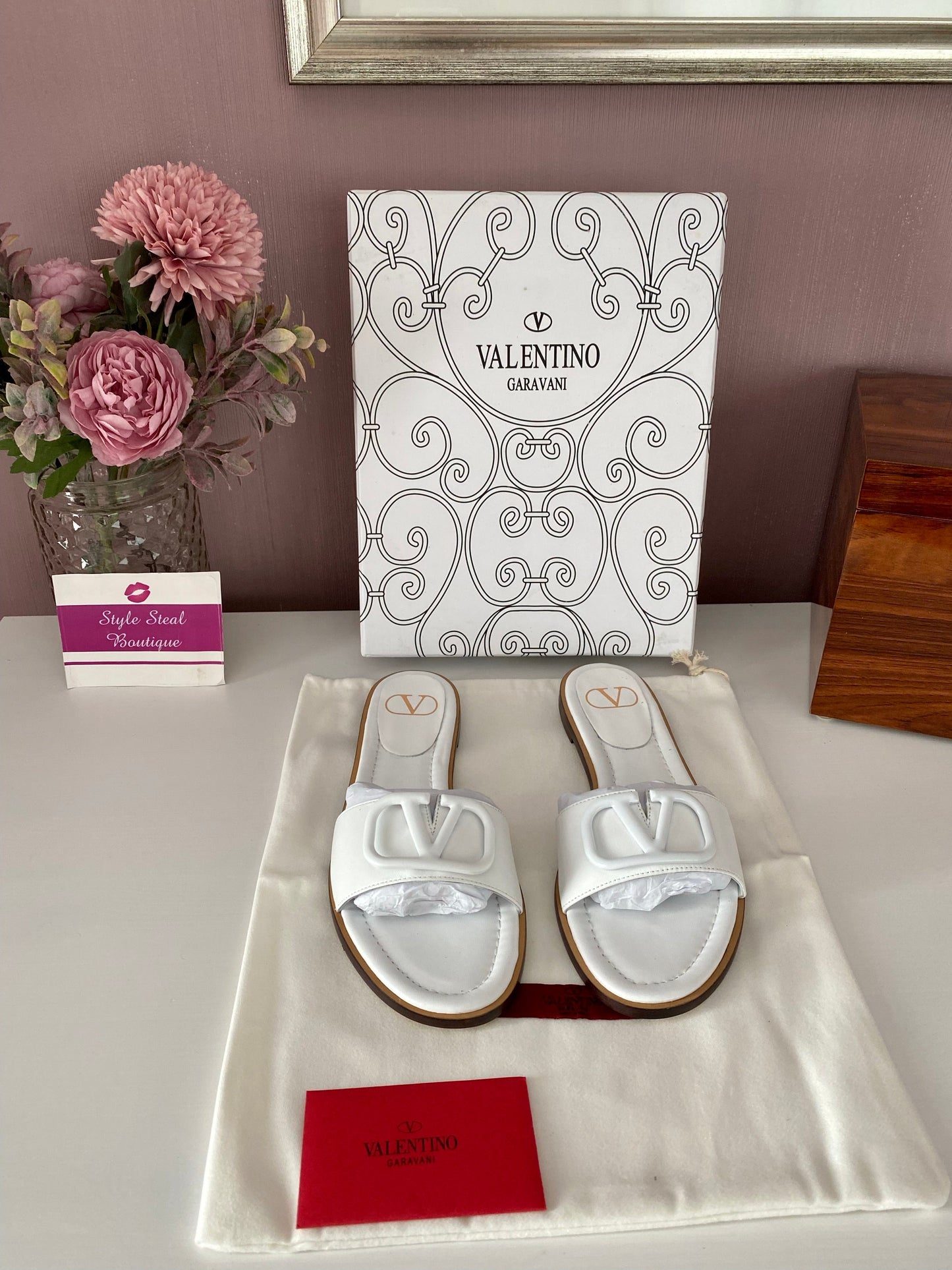 V Logo Sandals