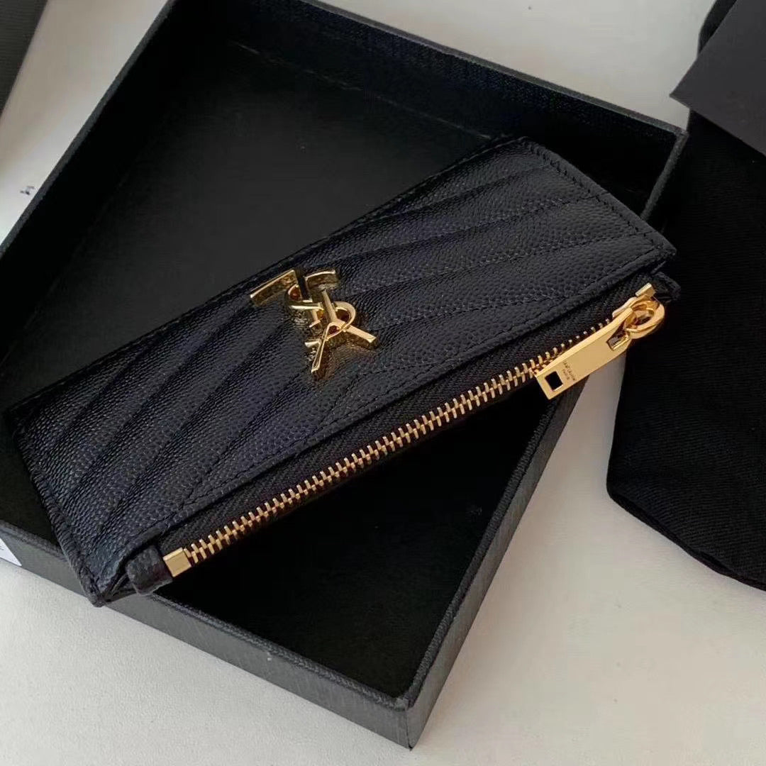 Monogram Zipped Card Holder