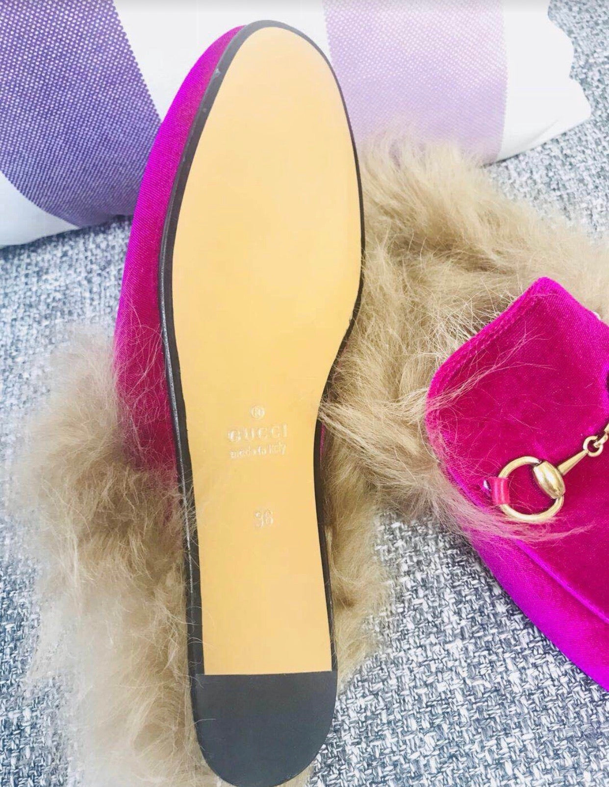 Princetown Velvet Fur Slippers