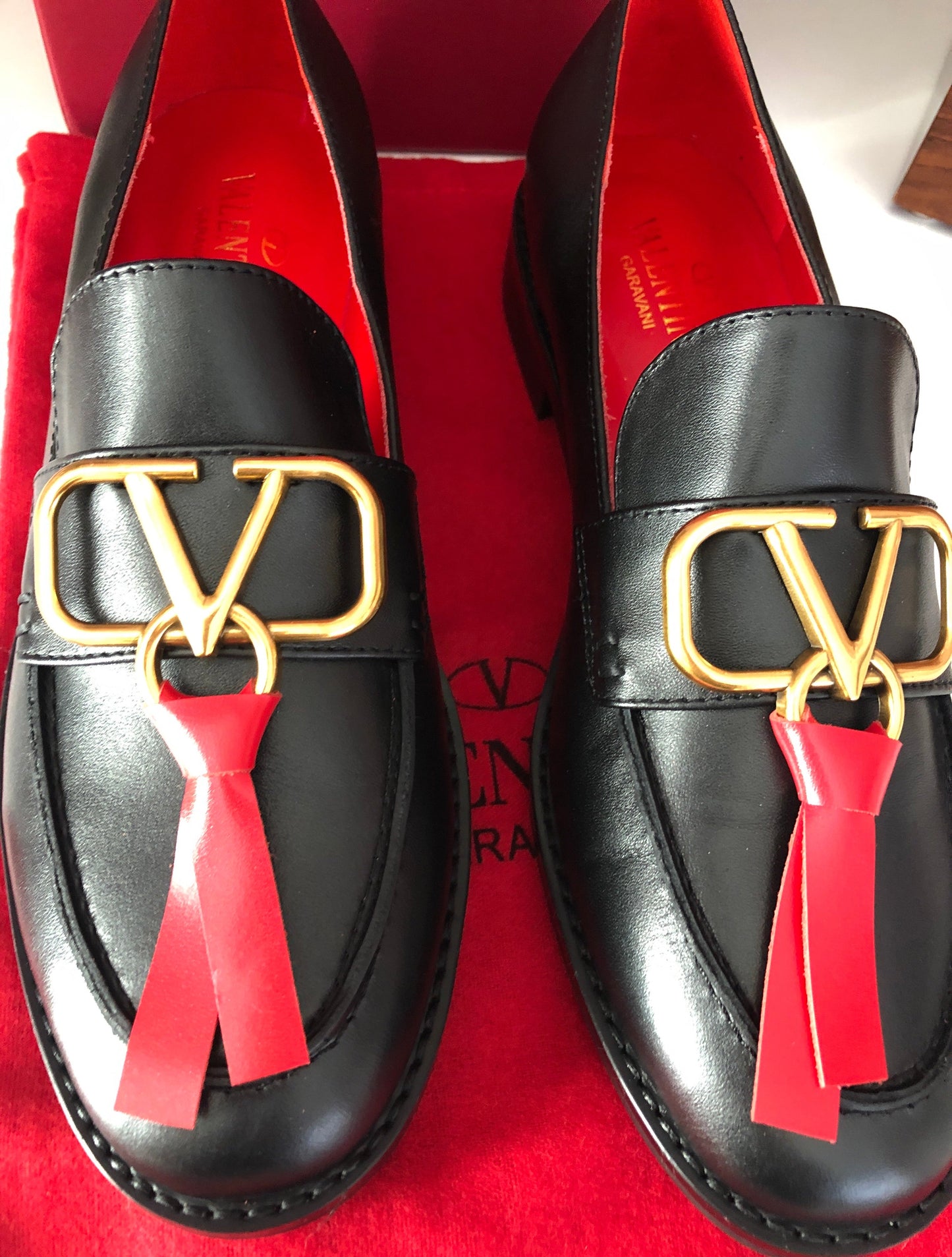 V Logo Loafers
