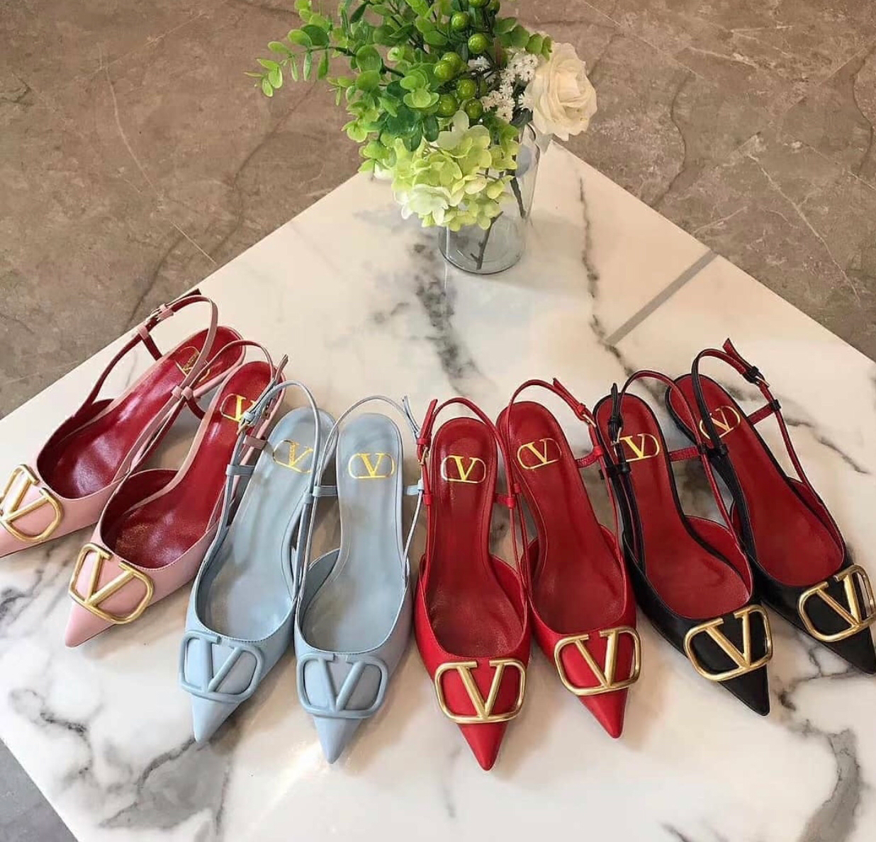 V Logo Slingback