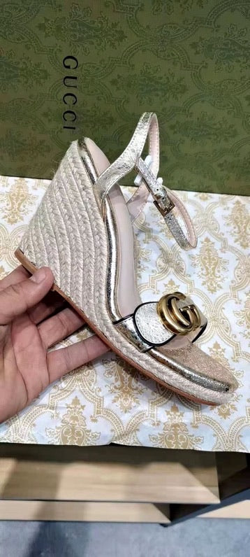 Leather Espadrille Wedges